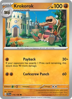 Krokorok card from Scarlet & Violet, number 116/198