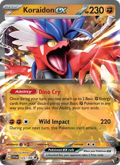 Koraidon ex card from Scarlet & Violet, number 125/198