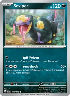 Seviper card from Scarlet & Violet, number 128/198