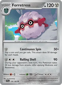 Forretress card from Scarlet & Violet, number 139/198