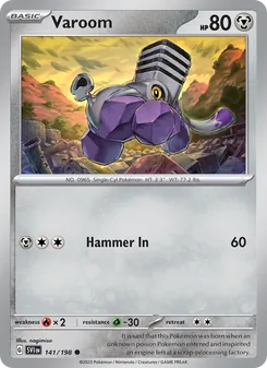 Varoom card from Scarlet & Violet, number 141/198