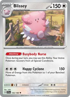 Blissey card from Scarlet & Violet, number 145/198