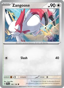 Zangoose card from Scarlet & Violet, number 146/198