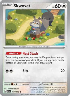 Skwovet card from Scarlet & Violet, number 151/198