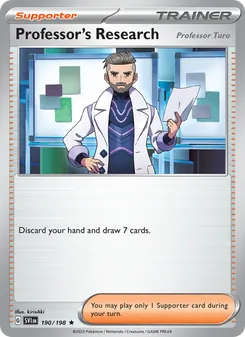 Professor's Research card from Scarlet & Violet, number 190/198
