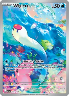 Wiglett card from Scarlet & Violet, number 206/198