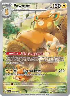 Pawmot card from Scarlet & Violet, number 209/198