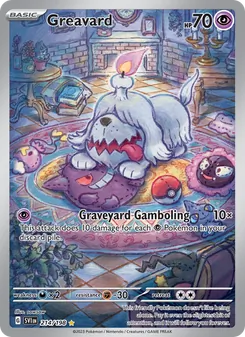 Greavard card from Scarlet & Violet, number 214/198