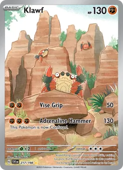 Klawf card from Scarlet & Violet, number 217/198