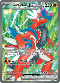 Koraidon ex card from Scarlet & Violet, number 231/198