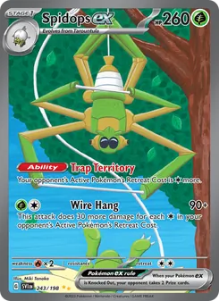 Spidops ex card from Scarlet & Violet, number 243/198