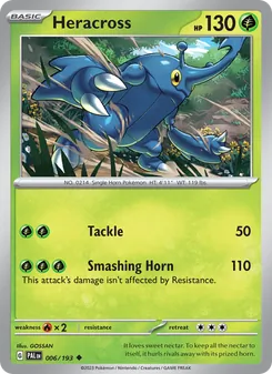 Heracross card from Paldea Evolved, number 006/193