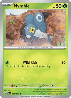 Nymble card from Paldea Evolved, number 020/193