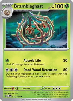 Brambleghast card from Paldea Evolved, number 024/193