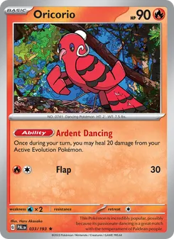 Oricorio card from Paldea Evolved, number 033/193
