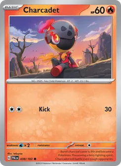 Charcadet card from Paldea Evolved, number 038/193