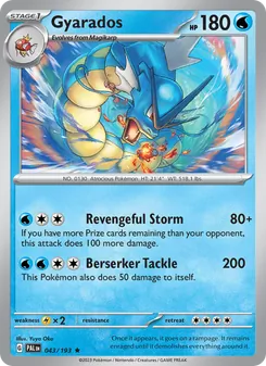 Gyarados card from Paldea Evolved, number 043/193