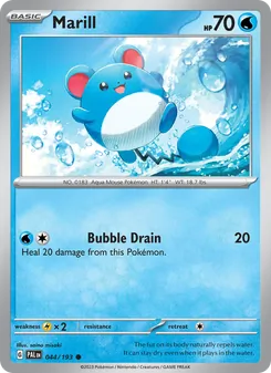 Marill card from Paldea Evolved, number 044/193