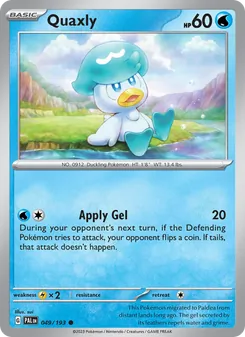 Quaxly card from Paldea Evolved, number 049/193