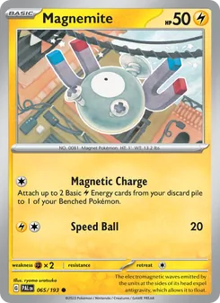 Magnemite card from Paldea Evolved, number 065/193