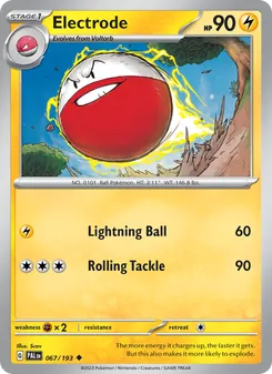 Electrode card from Paldea Evolved, number 067/193
