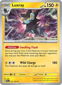 Luxray card from Paldea Evolved, number 071/193