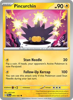 Pincurchin card from Paldea Evolved, number 073/193