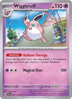 Wigglytuff card from Paldea Evolved, number 084/193