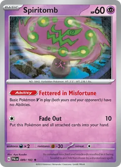 Spiritomb card from Paldea Evolved, number 089/193