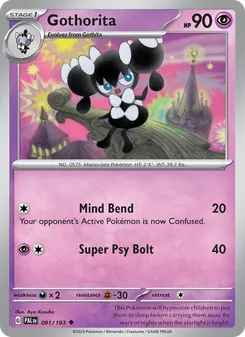 Gothorita card from Paldea Evolved, number 091/193