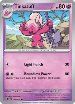 Tinkatuff card from Paldea Evolved, number 103/193