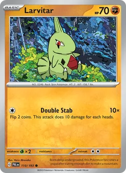 Larvitar card from Paldea Evolved, number 110/193
