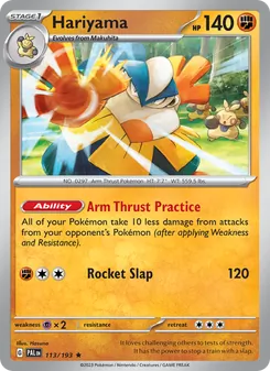 Hariyama card from Paldea Evolved, number 113/193