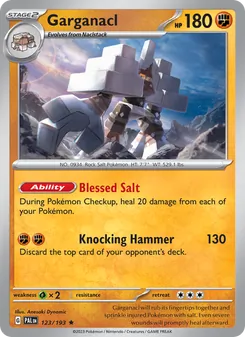 Garganacl card from Paldea Evolved, number 123/193