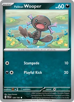 Paldean Wooper card from Paldea Evolved, number 129/193