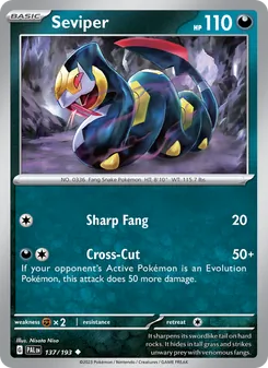 Seviper card from Paldea Evolved, number 137/193
