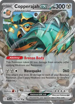 Copperajah ex card from Paldea Evolved, number 150/193