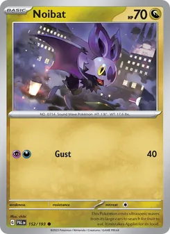 Noibat card from Paldea Evolved, number 152/193