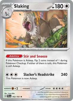 Slaking card from Paldea Evolved, number 162/193