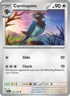 Corvisquire card from Paldea Evolved, number 165/193
