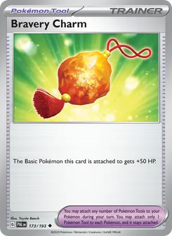 Bravery Charm card from Paldea Evolved, number 173/193