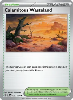 Calamitous Wasteland card from Paldea Evolved, number 175/193