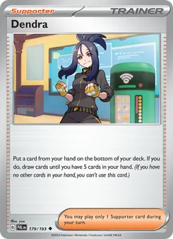 Dendra card from Paldea Evolved, number 179/193