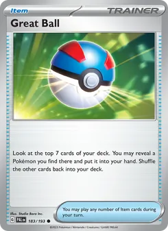 Great Ball card from Paldea Evolved, number 183/193