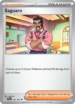 Saguaro card from Paldea Evolved, number 187/193