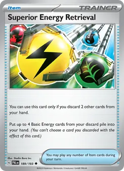 Superior Energy Retrieval card from Paldea Evolved, number 189/193