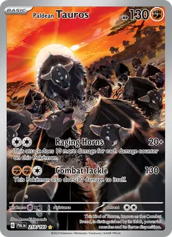 Paldean Tauros card from Paldea Evolved, number 218/193