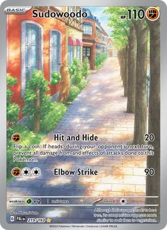 Sudowoodo card from Paldea Evolved, number 219/193