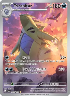 Tyranitar card from Paldea Evolved, number 222/193
