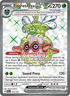 Forretress ex card from Paldea Evolved, number 230/193